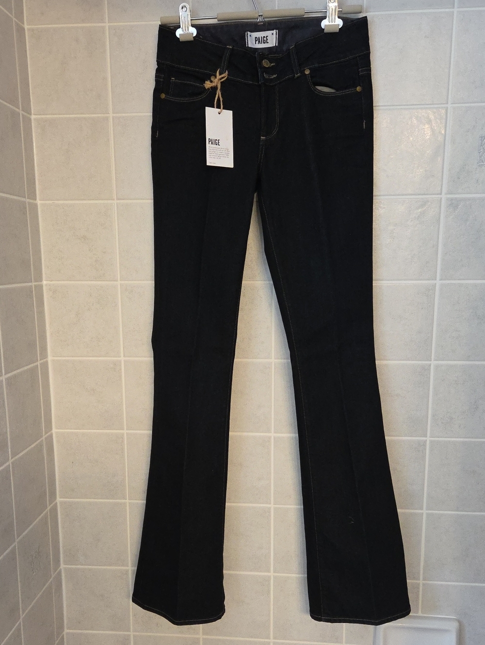 Paige Hidden Hills Boot Cut. Very Dark Indigo L. Waist 27